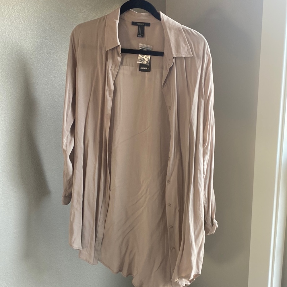 Taupe forever 21 shirt dress